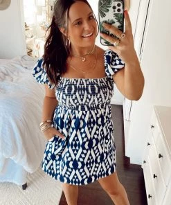 Show Me Your Mumu Bixby Mini Dress ~ Blue Ikat 15 Show Me Your Mumu Bixby Mini Dress ~ Blue Ikat