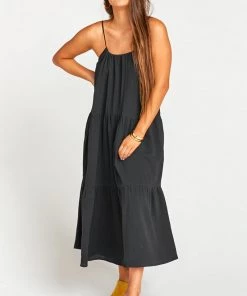 Show Me Your Mumu May Maxi Dress ~ Black Crinkle Gauze
