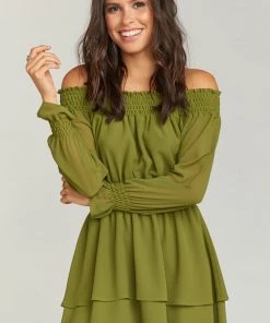 Show Me Your Mumu Esmeralda Dress ~ Dusty Olive Chiffon Clothes