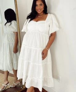 Show Me Your Mumu New Mu Odette Midi Dress ~ White