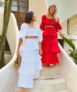 Show Me Your Mumu Full Swing Skirt ~ White Crinkle