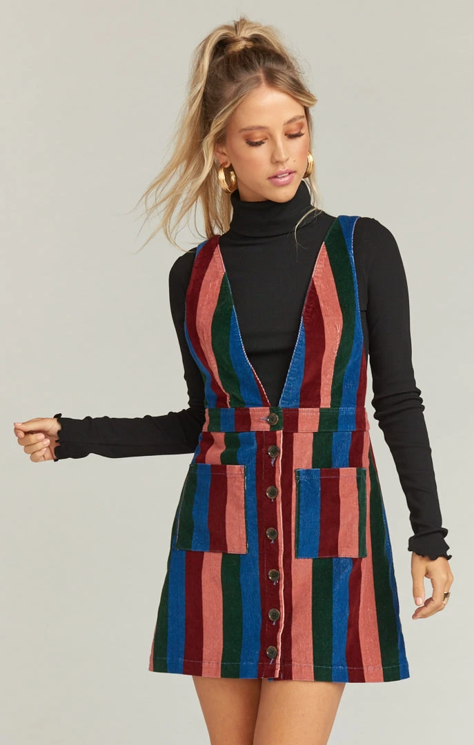 Show Me Your Mumu Connelly Overall Dress ~ Mutown Stripe Denim 5 Show Me Your Mumu Connelly Overall Dress ~ Mutown Stripe Denim