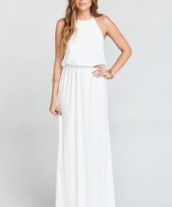 Show Me Your Mumu Bridesmaids Dresses Heather Halter Dress ~ Ivory Crisp