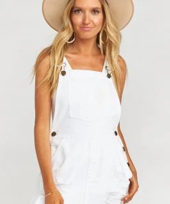 Show Me Your Mumu Georgia Overalls Dress ~ Foam White