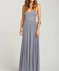 Show Me Your Mumu Godshaw Goddess Gown ~ Dancing Queen Shine Smoke Wedding Guest Dresses