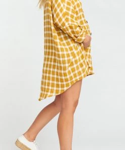 Show Me Your Mumu Dresses Lorolie Tunic ~ Check Me Gold