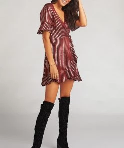 Show Me Your Mumu Leslie Mini Wrap Dress ~ Late Night Stripe Yarn Dye