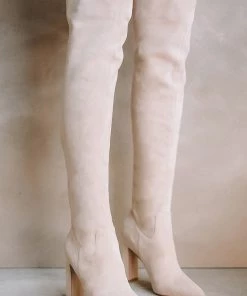 Show Me Your Mumu Billini Aaliyah Thigh High Boots ~ Cream Suede 13 Show Me Your Mumu Billini Aaliyah Thigh High Boots ~ Cream Suede
