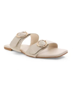 Show Me Your Mumu Billini Alaia Buckle Sandals ~ White Clay Accessories