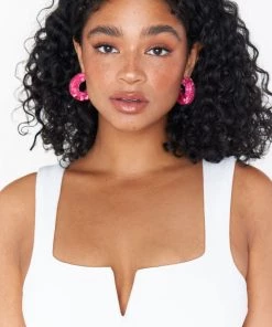 Show Me Your Mumu Arabella Resin Earrings ~ Pink