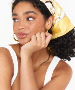 Show Me Your Mumu Leona Head Scarf ~ Yellow & White
