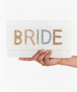 Show Me Your Mumu Bride Clutch Bag ~ Beaded White And Multi New Mu