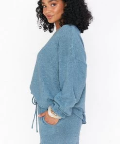 Show Me Your Mumu Gio Shorts ~ Dusty Blue Knit New Mu