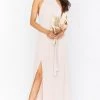 Show Me Your Mumu Amanda Maxi Dress With Side Slit ~ Dancing Queen Shine Blush Bridesmaids Dresses