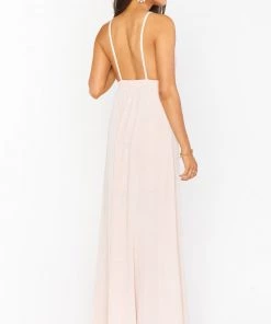 Show Me Your Mumu Amanda Maxi Dress With Side Slit ~ Dancing Queen Shine Blush Bridesmaids Dresses