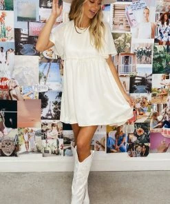 Show Me Your Mumu Brooks Babydoll Mini Dress ~ Cream