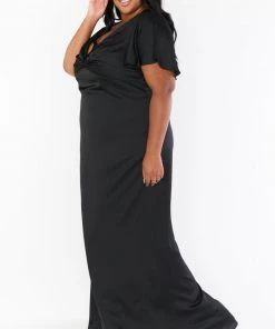 Show Me Your Mumu Dresses Rome Twist Gown ~ Black Luxe Satin 21 Show Me Your Mumu Dresses Rome Twist Gown ~ Black Luxe Satin