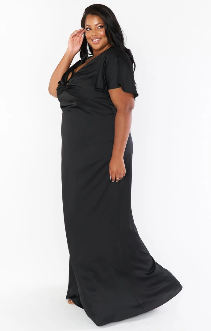 Show Me Your Mumu Dresses Rome Twist Gown ~ Black Luxe Satin 10 Show Me Your Mumu Dresses Rome Twist Gown ~ Black Luxe Satin