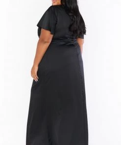 Show Me Your Mumu Dresses Rome Twist Gown ~ Black Luxe Satin 22 Show Me Your Mumu Dresses Rome Twist Gown ~ Black Luxe Satin