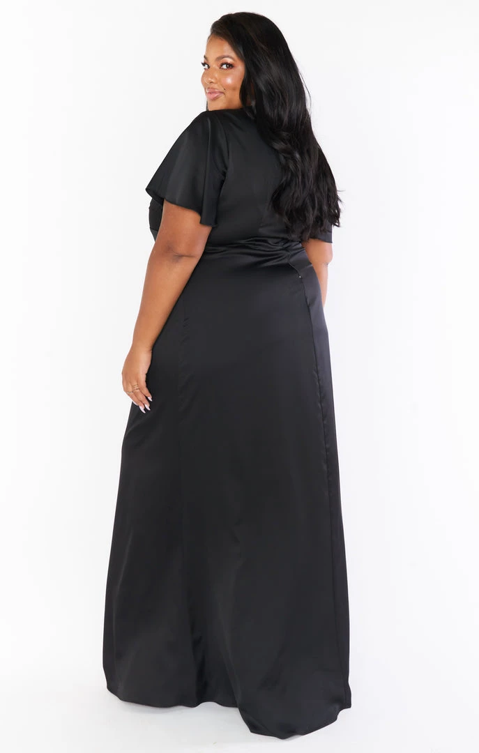 Show Me Your Mumu Dresses Rome Twist Gown ~ Black Luxe Satin 11 Show Me Your Mumu Dresses Rome Twist Gown ~ Black Luxe Satin