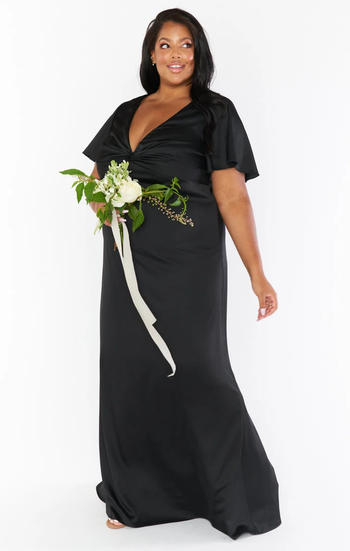 Show Me Your Mumu Dresses Rome Twist Gown ~ Black Luxe Satin 9 Show Me Your Mumu Dresses Rome Twist Gown ~ Black Luxe Satin