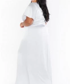 Show Me Your Mumu Rome Twist Gown ~ Silver Luxe Satin Dresses