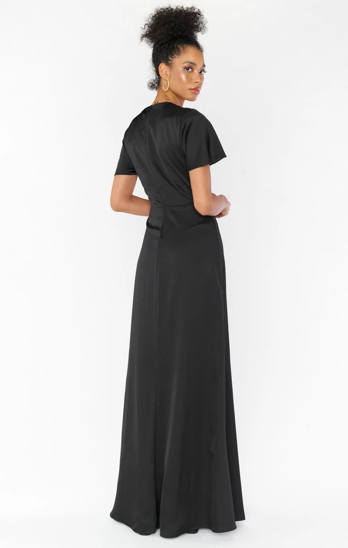Show Me Your Mumu Dresses Rome Twist Gown ~ Black Luxe Satin 5 Show Me Your Mumu Dresses Rome Twist Gown ~ Black Luxe Satin