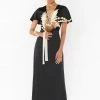 Show Me Your Mumu Dresses Rome Twist Gown ~ Black Luxe Satin