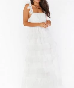 Show Me Your Mumu Fairytale Maxi Dress ~ White Tulle New Mu