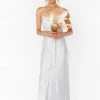 Show Me Your Mumu Tuscany Maxi Slip Dress ~ Silver Luxe Satin Dresses
