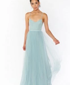 Show Me Your Mumu Olivia Overskirt ~ Silver Sage Tulle Bridesmaids Dresses