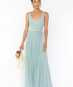 Show Me Your Mumu Olivia Overskirt ~ Silver Sage Tulle Bridesmaids Dresses