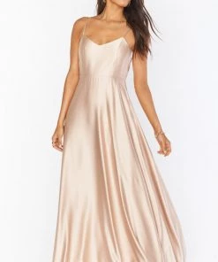Show Me Your Mumu Faith Maxi Dress ~ Champagne Luxe Satin