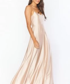 Show Me Your Mumu Faith Maxi Dress ~ Champagne Luxe Satin