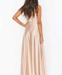 Show Me Your Mumu Faith Maxi Dress ~ Champagne Luxe Satin