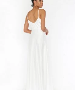 Show Me Your Mumu Faith Maxi Dress ~ Ivory Luxe Satin Bridesmaids Dresses