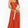 Show Me Your Mumu Faith Maxi Dress ~ Burnt Orange Luxe Satin Bridesmaids Dresses