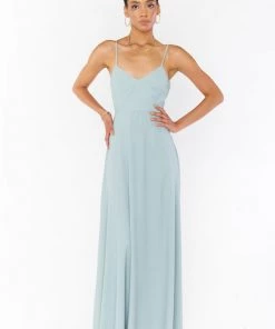 Show Me Your Mumu Bridesmaids Dresses Faith Maxi Dress ~ Silver Sage Crisp