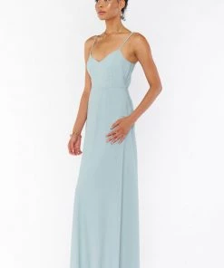 Show Me Your Mumu Bridesmaids Dresses Faith Maxi Dress ~ Silver Sage Crisp