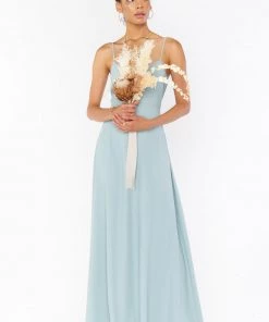 Show Me Your Mumu Bridesmaids Dresses Faith Maxi Dress ~ Silver Sage Crisp