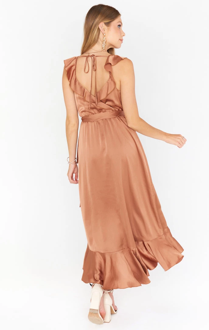 Show Me Your Mumu Samantha Ruffle Wrap Dress ~ Copper Luxe Satin 9 Show Me Your Mumu Samantha Ruffle Wrap Dress ~ Copper Luxe Satin