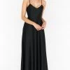 Show Me Your Mumu Faith Maxi Dress ~ Black Luxe Satin