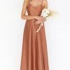 Show Me Your Mumu Bridesmaids Dresses Faith Maxi Dress ~ Copper Luxe Satin