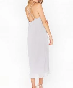 Show Me Your Mumu Verona Cowl Dress ~ Dove Grey Chiffon Dresses