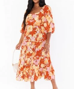 Show Me Your Mumu Elaina Midi Dress ~ Party Poppy Blooms New Mu