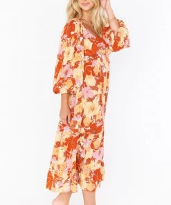 Show Me Your Mumu Elaina Midi Dress ~ Party Poppy Blooms New Mu