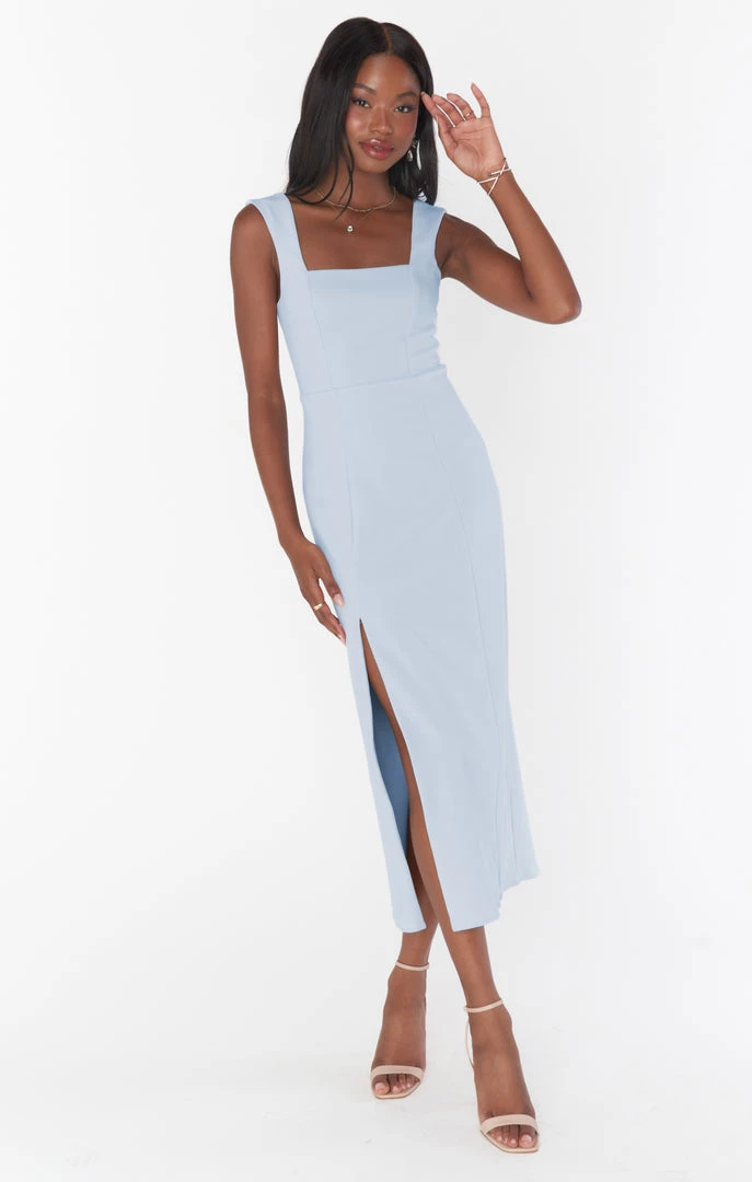 Show Me Your Mumu Eden Midi Dress ~ Steel Blue Stretch 3 Show Me Your Mumu Eden Midi Dress ~ Steel Blue Stretch