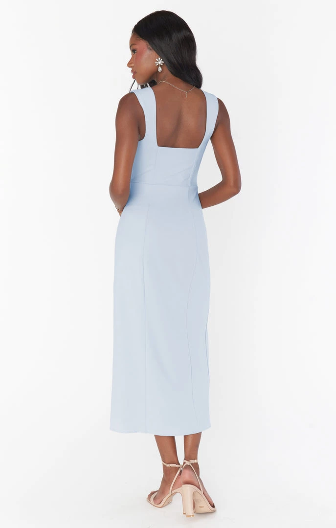 Show Me Your Mumu Eden Midi Dress ~ Steel Blue Stretch 5 Show Me Your Mumu Eden Midi Dress ~ Steel Blue Stretch