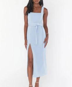 Show Me Your Mumu Accessories Bridesmaid Sash ~ Steel Blue Stretch