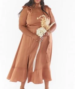 Show Me Your Mumu New Mu Claire Midi Dress ~ Copper Luxe Satin 32 Show Me Your Mumu New Mu Claire Midi Dress ~ Copper Luxe Satin